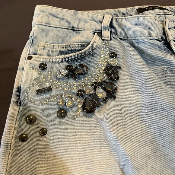 Guess Marilyn 3 Zip skinny low jeans with jewelry. Size 31 - Picture 8 of 8